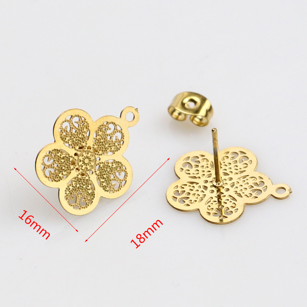 Stainless Steel Flower Earrings Accessories Diy Handmade Vintage Earrings Accessories Wholesale 216045177042