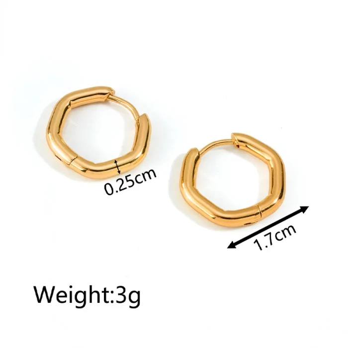 Showfay Gold Color Simple Chic Stainless Steel Hoop Earring for Women Girls Daily Wear Party Festival Casual Jewelry...