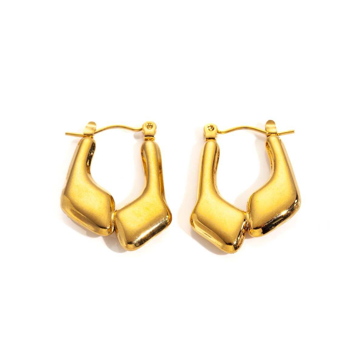 Irregular Exaggerate Earrings For Women Stainless Steel Gold Color Vintage Simple Earring Wedding Jewelry Gift 2160451086544