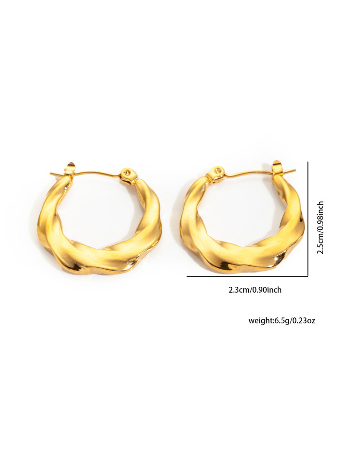 Elegant Stainless Steel Regular Hoop Earrings for Women Personality Special Design Jewelry Gifts Wholesale