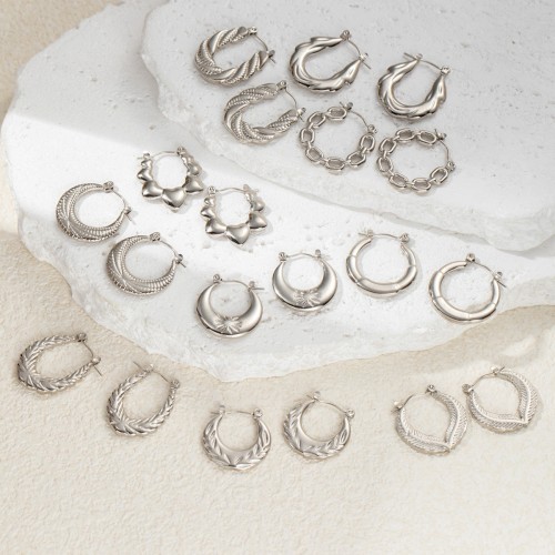 Dainty 316L Stainless Steel Hollow Irregular Line Earrings for Women Niche Vintage Jewelry Gifts Wholesale