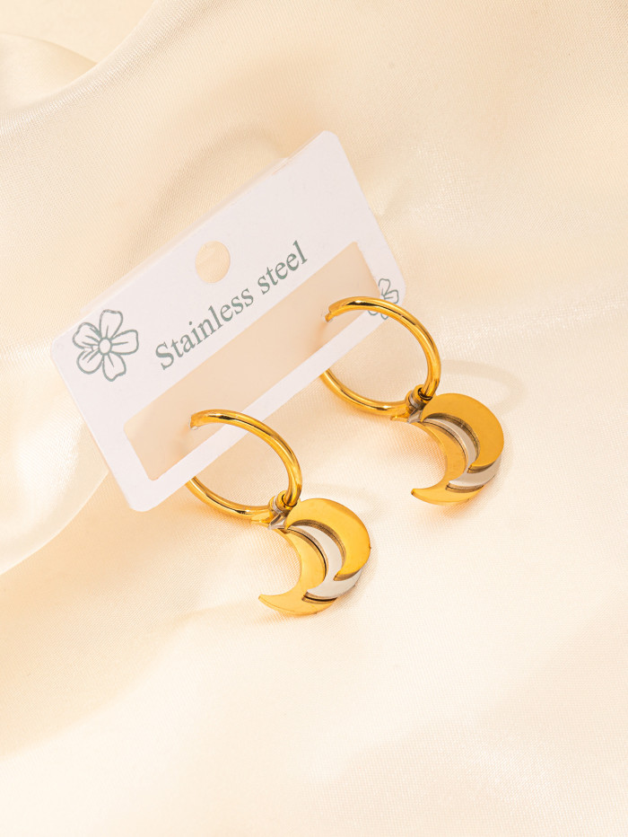 Flyfyp Statement Butterfly Moon Star Hoop Earrings for Women Gold Plated Fashion Huggie Earrings Jewelry