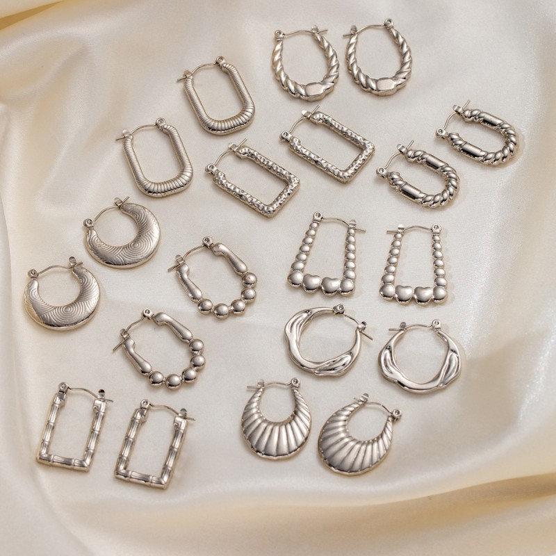 Fashion Stainless Steel Personalized Party Jewelry Waterproof Huggie Hoop Earrings for Women