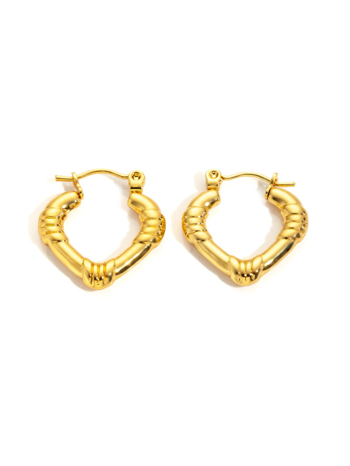 Flyfyp 316L Stainless Steel Geometric Hollow Chunky Hoop Earrings for Women Personalized Smooth Metal Waterproof Jewelry