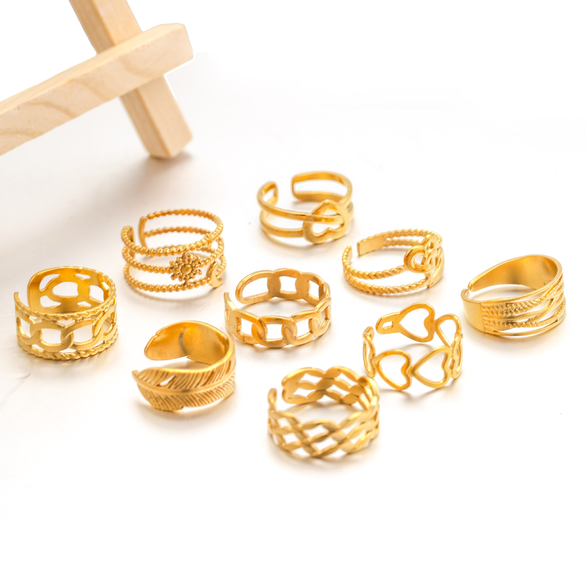 Classic Unique 316L Stainless Steel Hollow Open Ring For Women Unisex Style Ring Party Jewelry Acceessory 216045103857