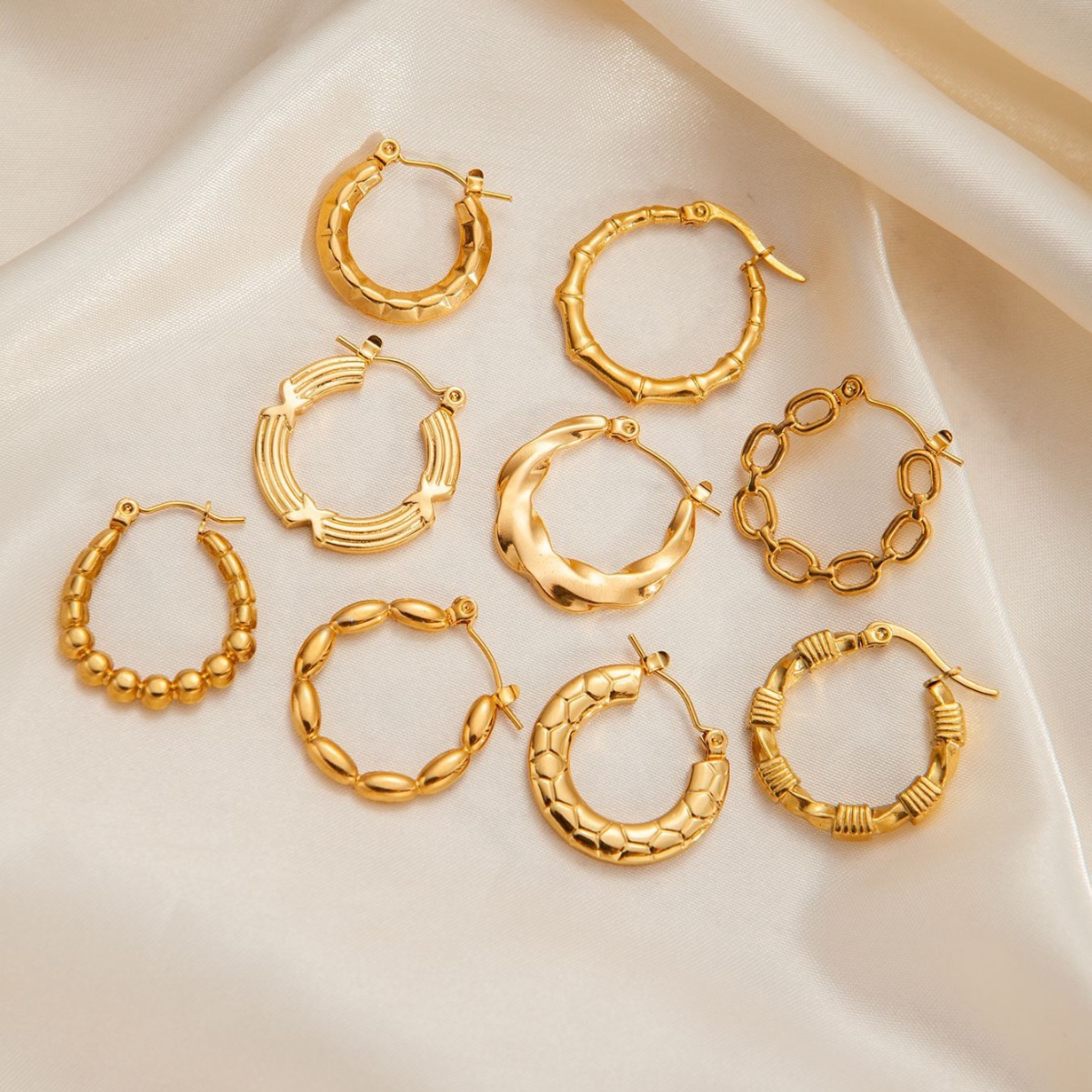 Elegant Stainless Steel Regular Hoop Earrings For Women Personality Special Design Jewelry Gifts Wholesale 216045122676