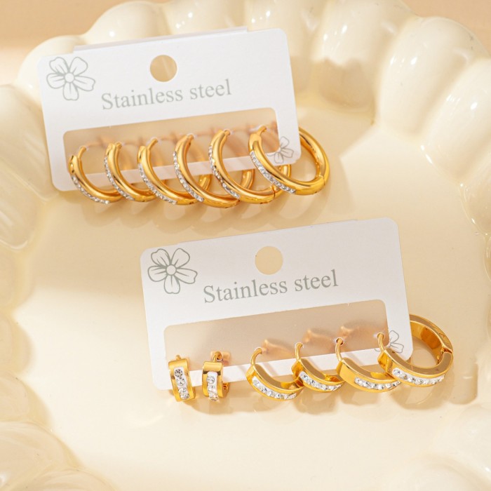 Luxury 316L Stainless Steel Golden Circle Earring for Women Simple Temperament Jewelry Gifts Wholesale
