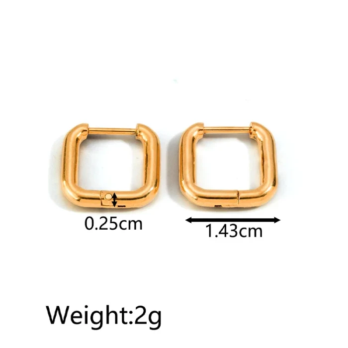 Showfay Gold Color Simple Chic Stainless Steel Hoop Earring for Women Girls Daily Wear Party Festival Casual Jewelry...
