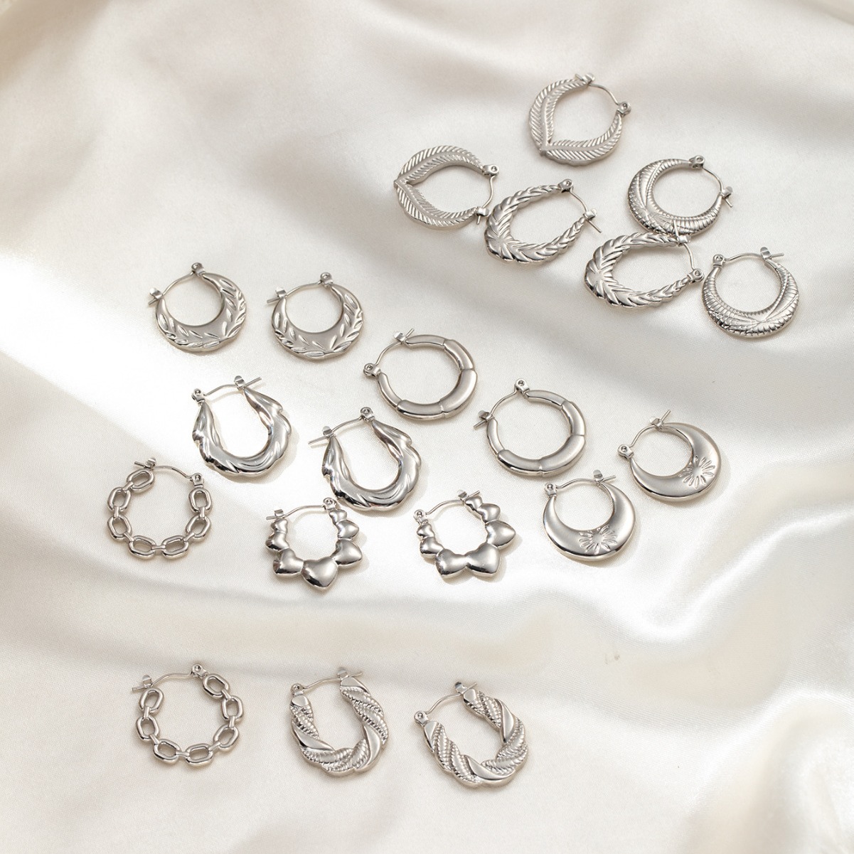 Dainty 316L Stainless Steel Hollow Irregular Line Earrings For Women Niche Vintage Jewelry Gifts Wholesale 216045109023