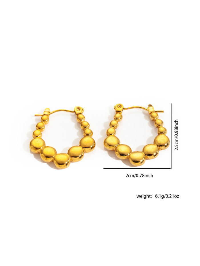 Irregular Exaggerate Earrings for Women Stainless Steel Gold Color Vintage Simple Earring Wedding Jewelry Gift