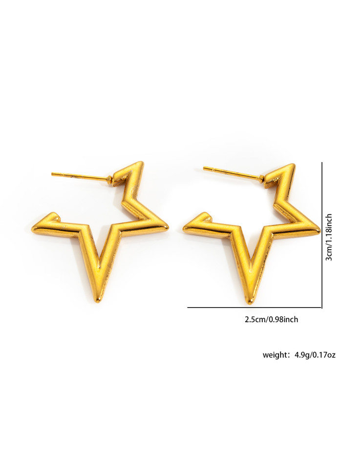 Irregular Exaggerate Earrings for Women Stainless Steel Gold Color Vintage Simple Earring Wedding Jewelry Gift