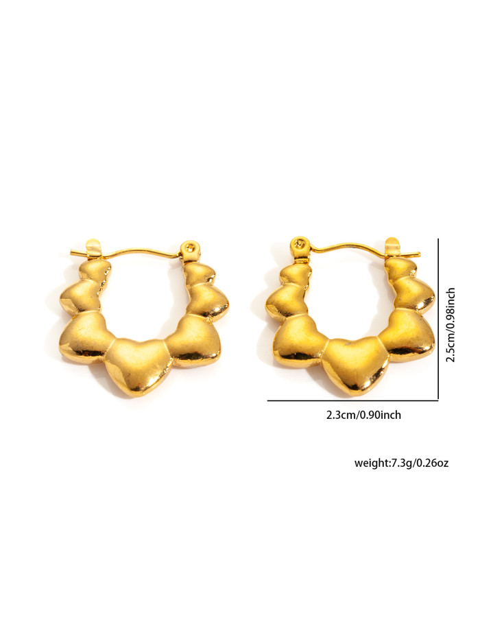 Irregular Exaggerate Earrings for Women Stainless Steel Gold Color Vintage Simple Earring Wedding Jewelry Gift