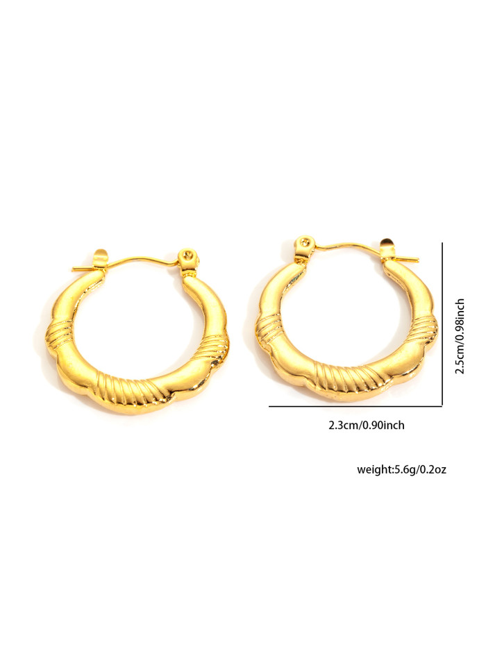 Dainty Handmade Stainless Steel Geometric U shape Earrings For Women Minimalistic Metal Waterproof Fashion Daily Jewelry