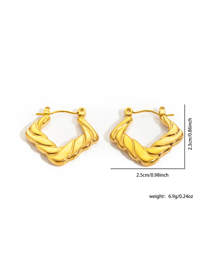 Irregular Exaggerate Earrings for Women Stainless Steel Gold Color Vintage Simple Earring Wedding Jewelry Gift