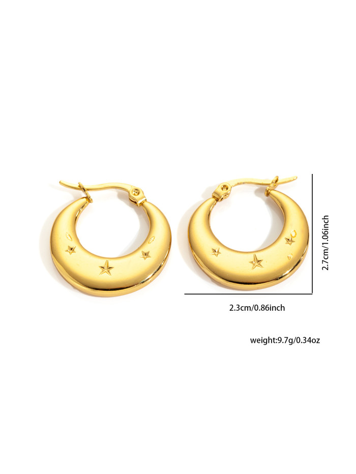 Dainty Handmade Stainless Steel Geometric U shape Earrings For Women Minimalistic Metal Waterproof Fashion Daily Jewelry