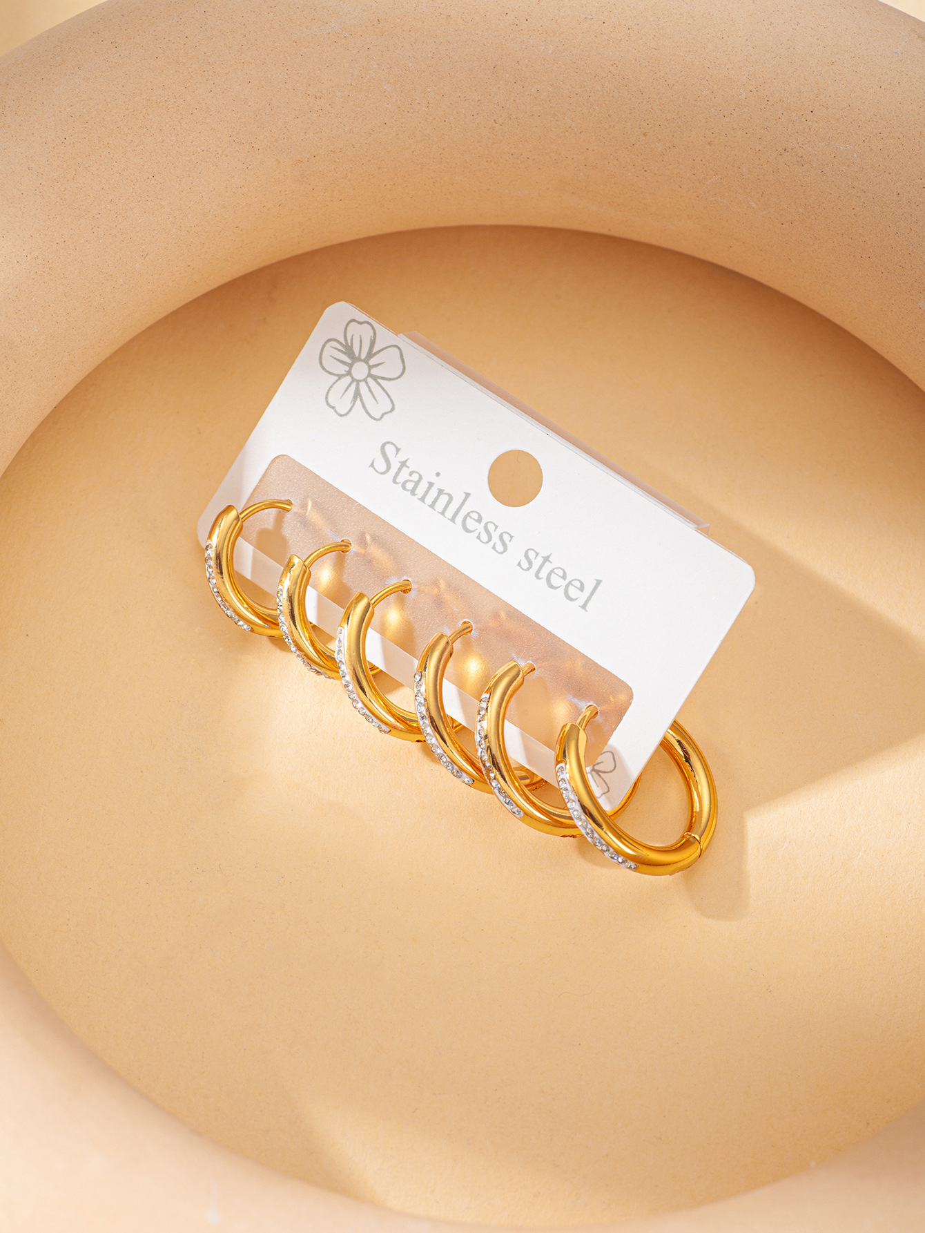 Luxury 316L Stainless Steel Golden Circle Earring For Women Simple Temperament Jewelry Gifts Wholesale 216045123537