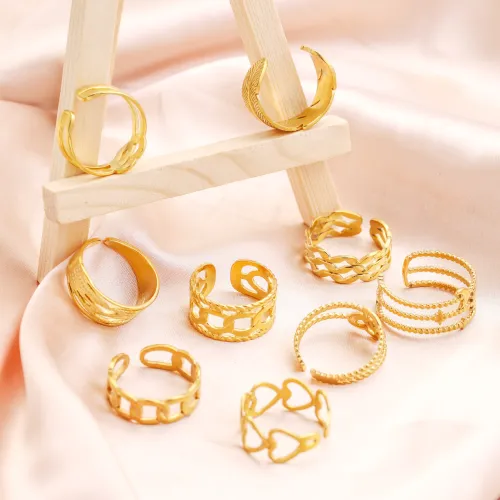 Classic Unique 316L Stainless Steel Hollow Open Ring for Women Unisex Style Ring Party Jewelry Acceessory