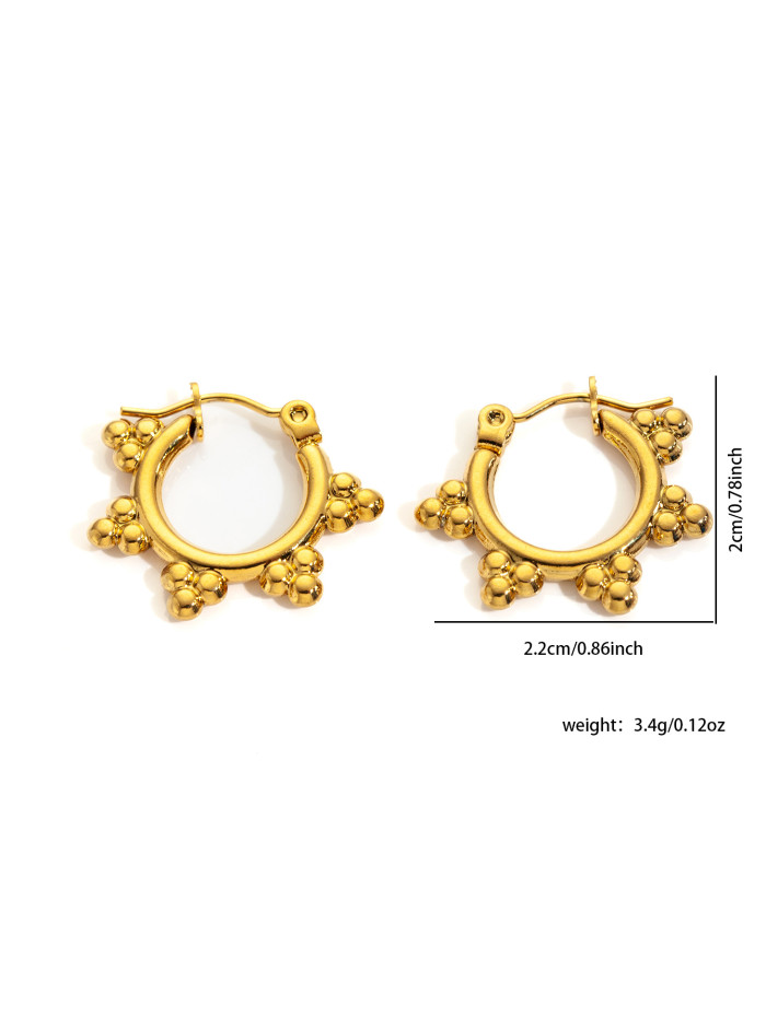 Irregular Exaggerate Earrings for Women Stainless Steel Gold Color Vintage Simple Earring Wedding Jewelry Gift