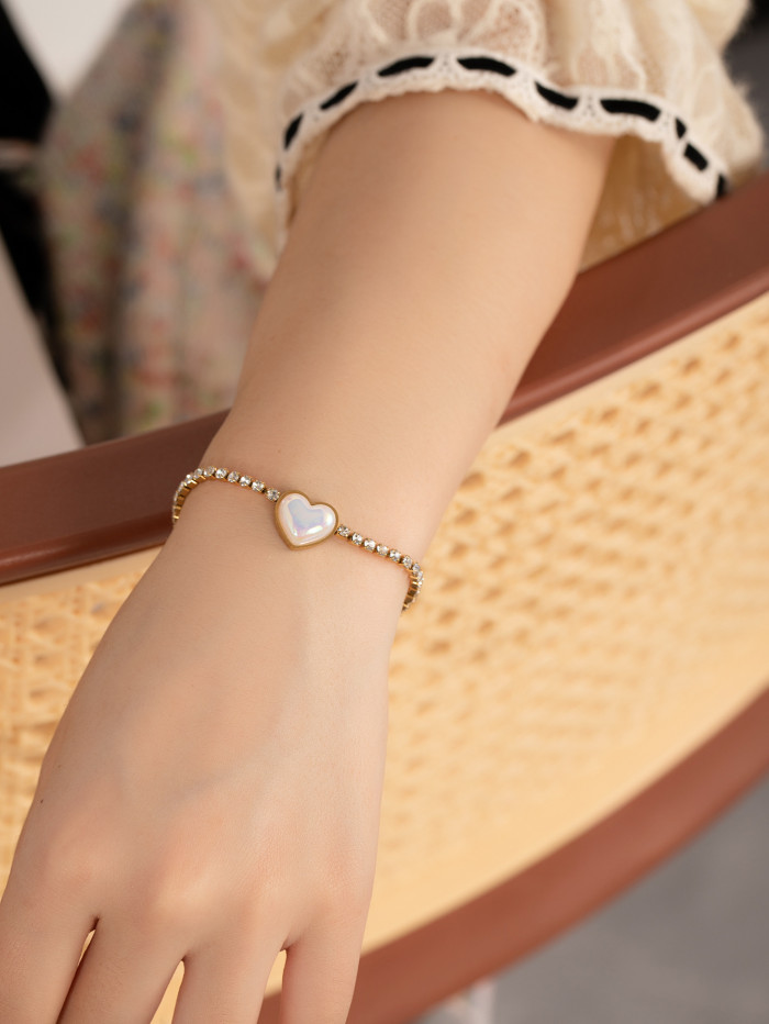 Korea Flower Heart Butterfly Bracelet Zircon Adjustable Bracelet Light Luxury Bracelets Personality Wedding Woman Jewelry