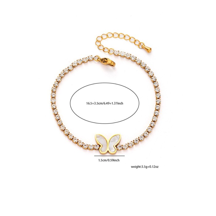 Korea Flower Heart Butterfly Bracelet Zircon Adjustable Bracelet Light Luxury Bracelets Personality Wedding Woman Jewelry