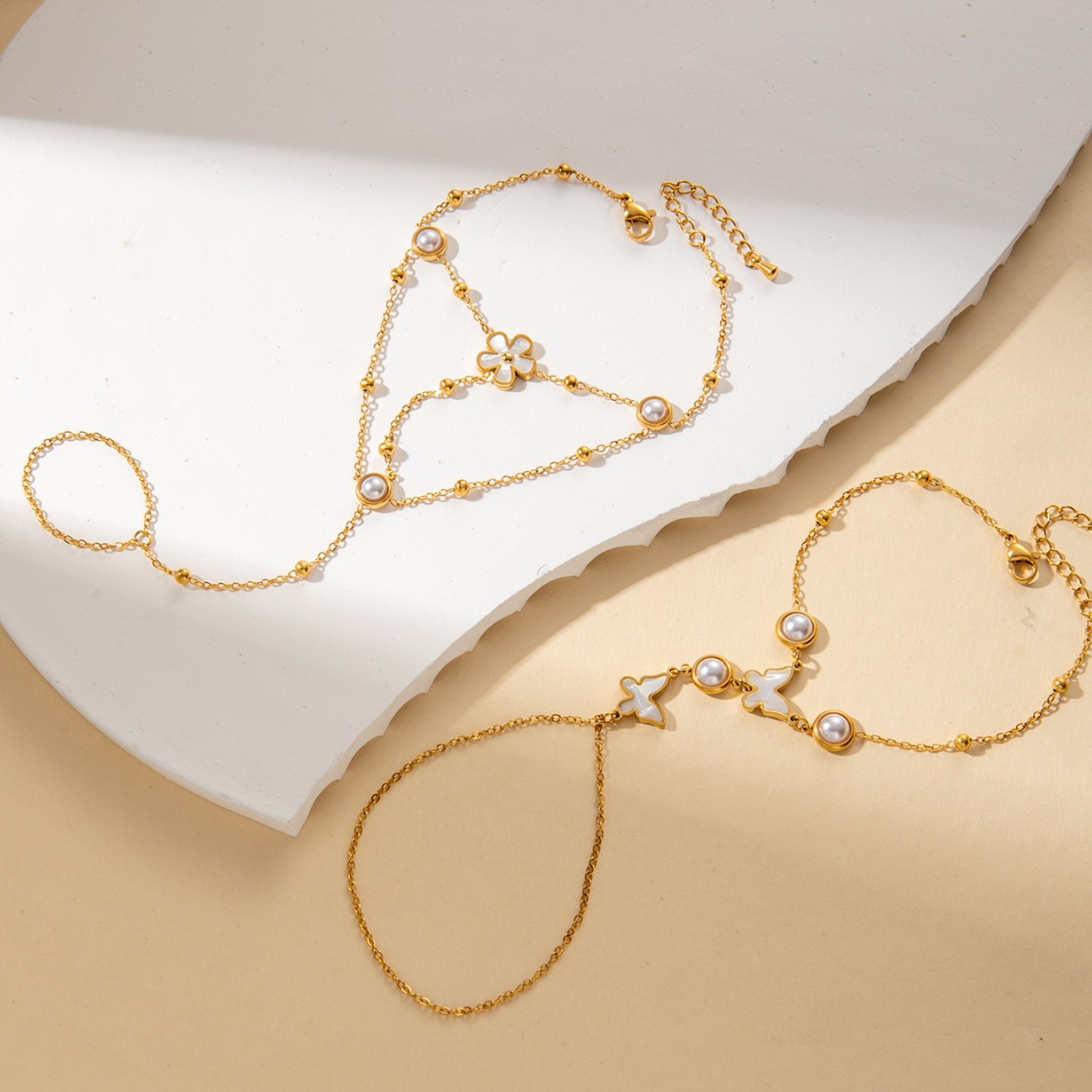 Fashion Titanium Steel Not Fade Personality Retro Style Butterfly Pendant Ring Bracelet 216045097707