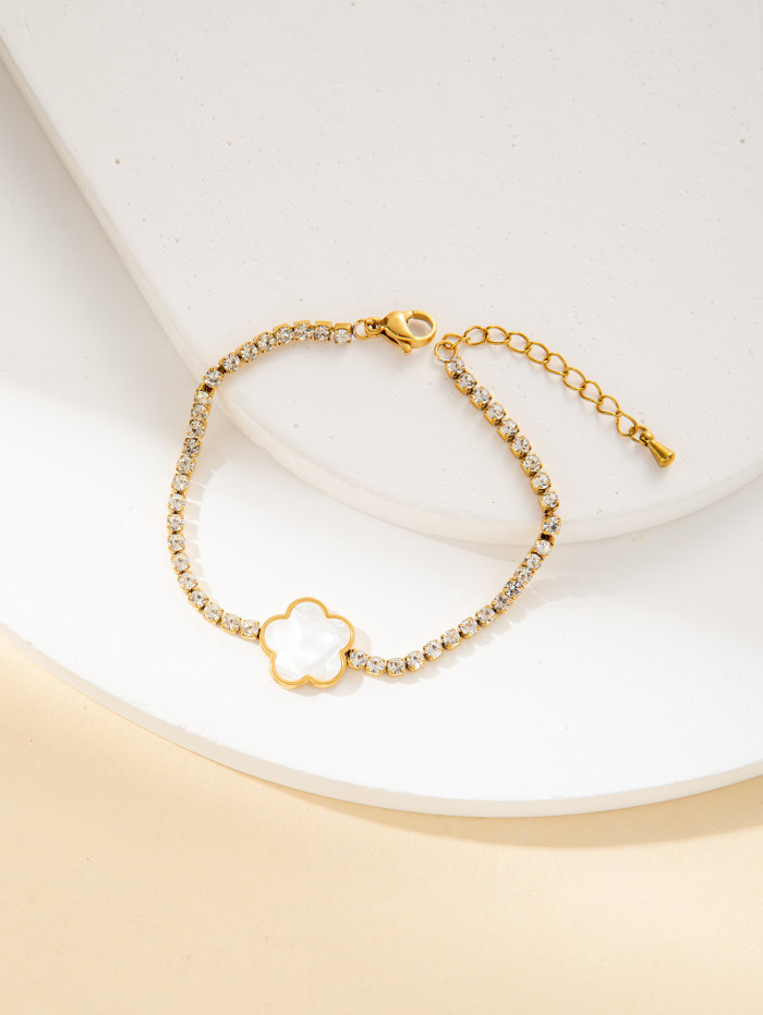 Korea Flower Heart Butterfly Bracelet Zircon Adjustable Bracelet Light Luxury Bracelets Personality Wedding Woman Jewelry