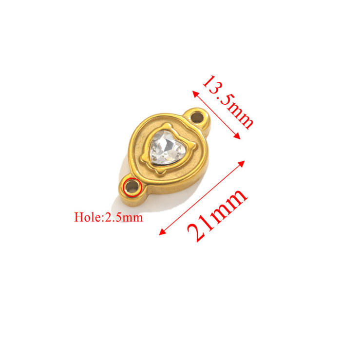 Stainless Steel Double Hole Crystal Connector Jewelry Titanium Steel DIY Jewelry Wholesale
