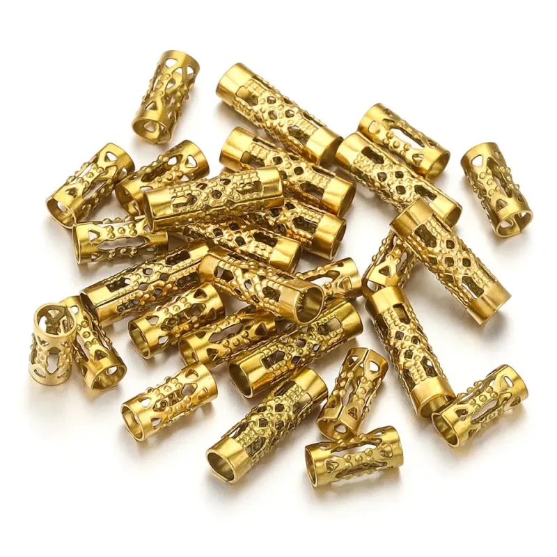 Stainless Steel Long Tube Hollow Bead Hole 3mm Bead DIY Jewelry Necklace Bracelet