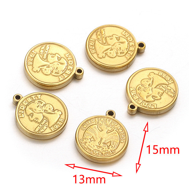 Fashion Stainless Steel Queen Pendant King Coin Necklace DIY Ladies Coin Round Pendant Accessories