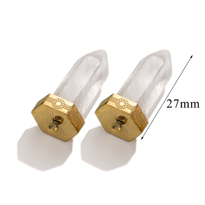Stainless Steel with Natural Stone Water Drop Accessories Earrings Necklace Fashion DIY Bullet Necklace