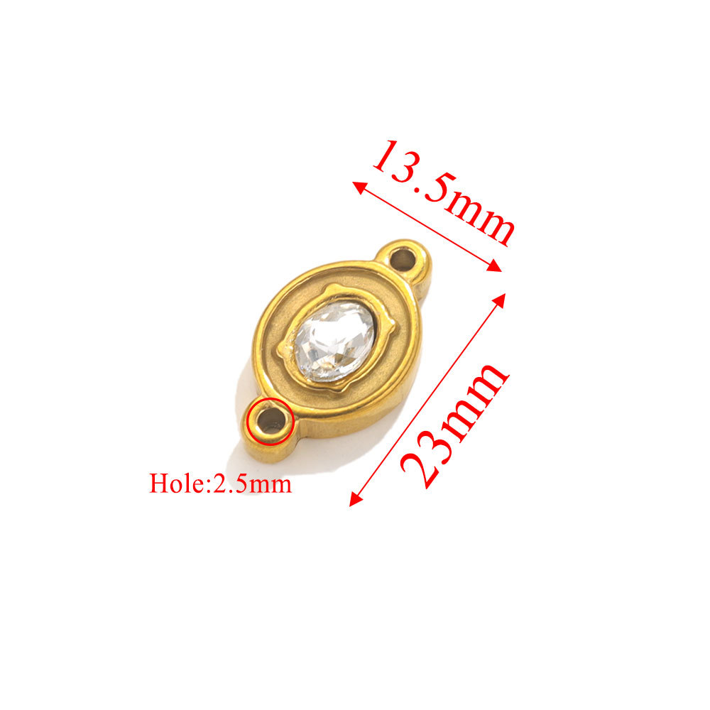Stainless Steel Double Hole Crystal Connector Jewelry Titanium Steel Diy Jewelry Wholesale 216045091311