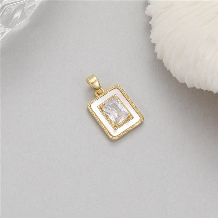 Stylish Chic Elegant 14K Gold Plated Turquoise Zircon Pendant Handmade DIY Jewelry Accessories