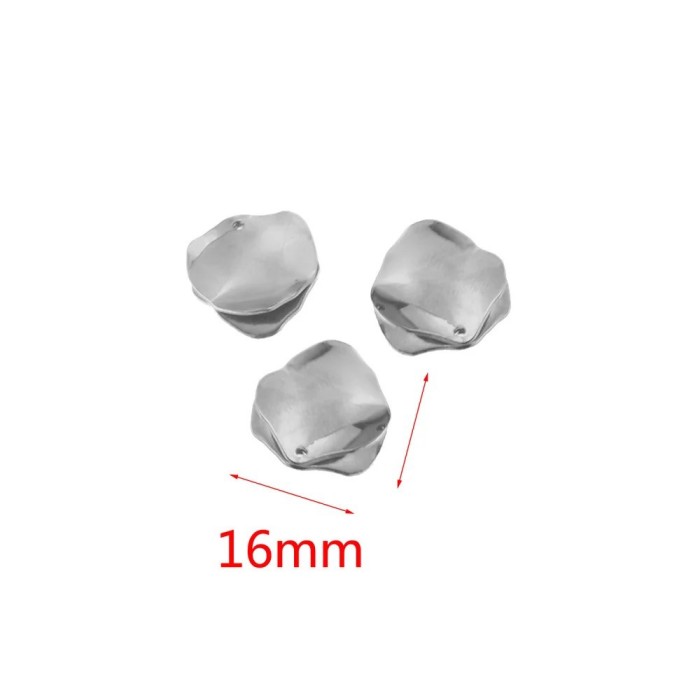 Stainless Steel Curved Hammered Irregular Dangle Pendant DIY Geometric Jewelry