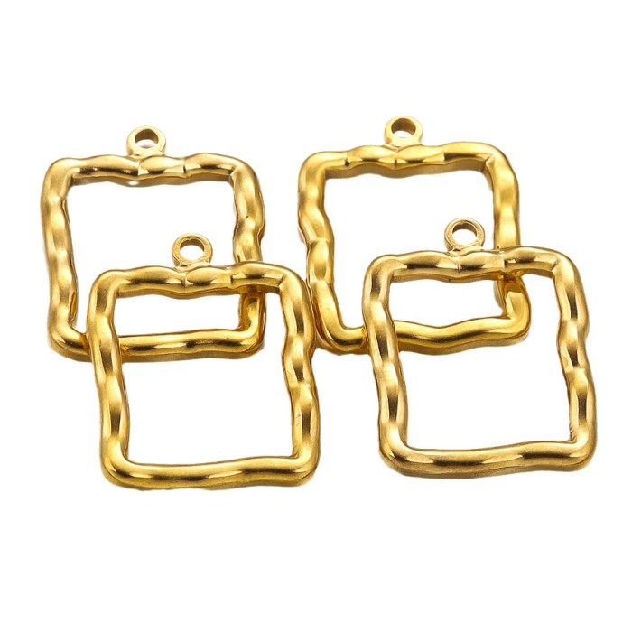 Stainless Steel Rectangle Concave Pendants Charms for DIY Necklace Jewelry Making Accessories Findings Wholesale