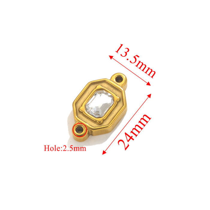 Stainless Steel Double Hole Crystal Connector Jewelry Titanium Steel DIY Jewelry Wholesale