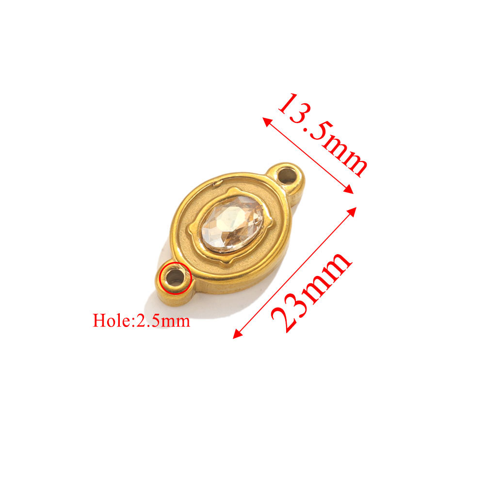 Stainless Steel Double Hole Crystal Connector Jewelry Titanium Steel Diy Jewelry Wholesale 216045091311