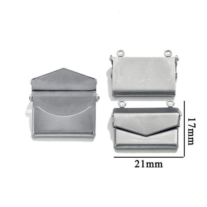 Stainless Steel Rectangular Phase Box Pendant Retro Envelope Pendant DIY Creative Necklace Accessories