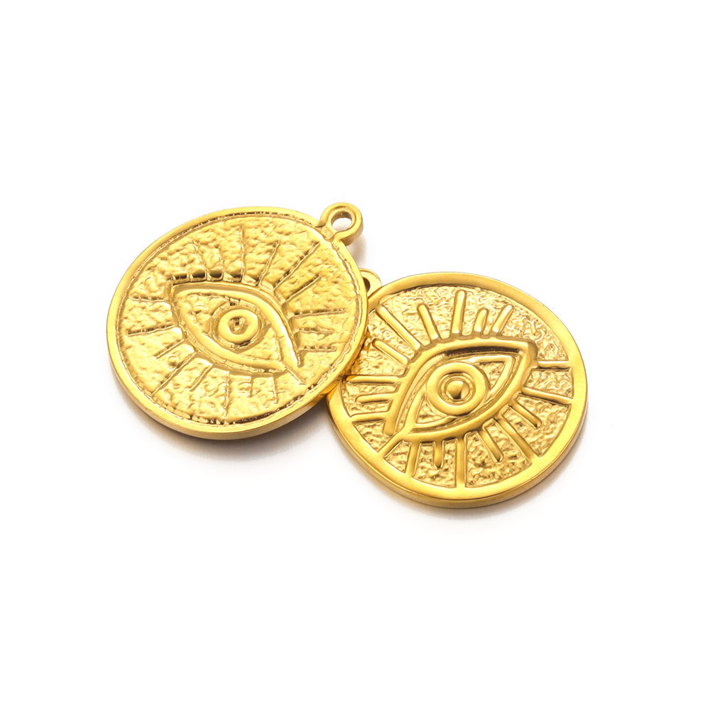 Stainless Steel Irregular Evil Eye Charms Pendant For Necklace Bracelet Earring Dangle Charm Diy Jewelry 216045092418