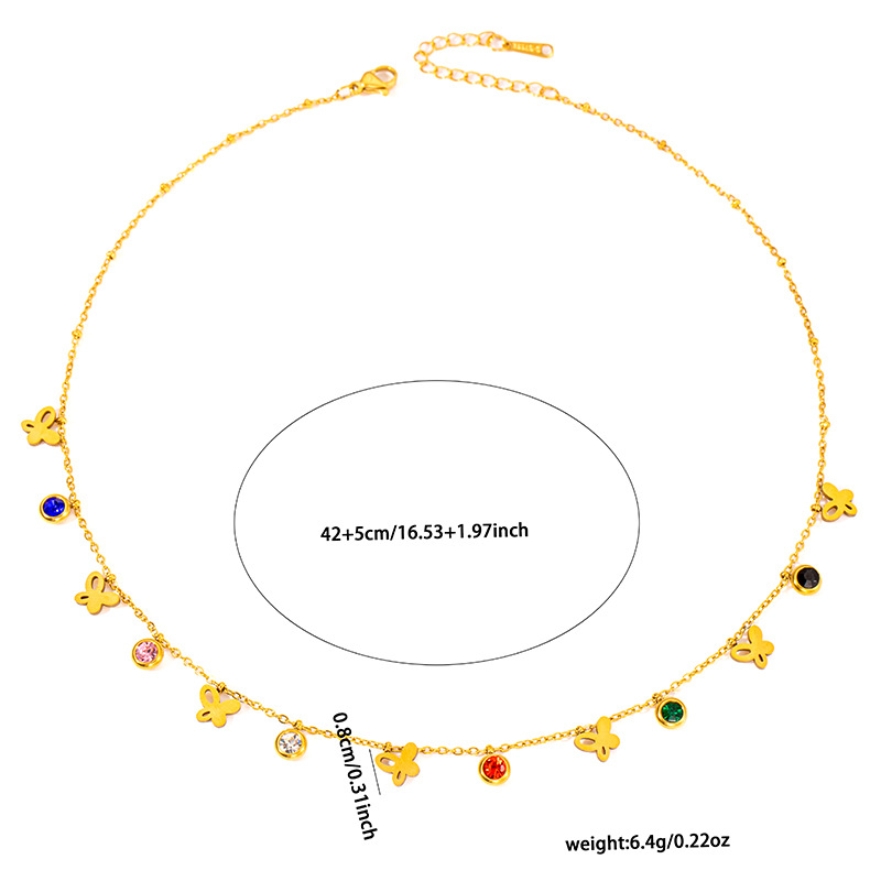 Chic Trendy Bohemia Titanium Stainless Steel Butterfly Choker Necklaces For Women Girls Chic Charm Pendant Necklace 2160450858994