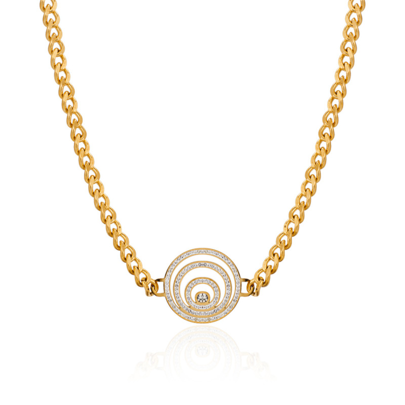 Chic 18k Gold  Plated Stainless Steel Torus Vortex Pattern Necklace Bracelet Earring  for Women Niche Exaggeration Gifts