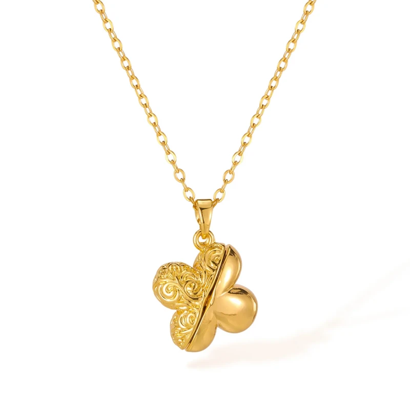 Classic Refined Chic Hypoallergenic 18K Gold Stainless Steel Necklace with Adjustable Chain Daily