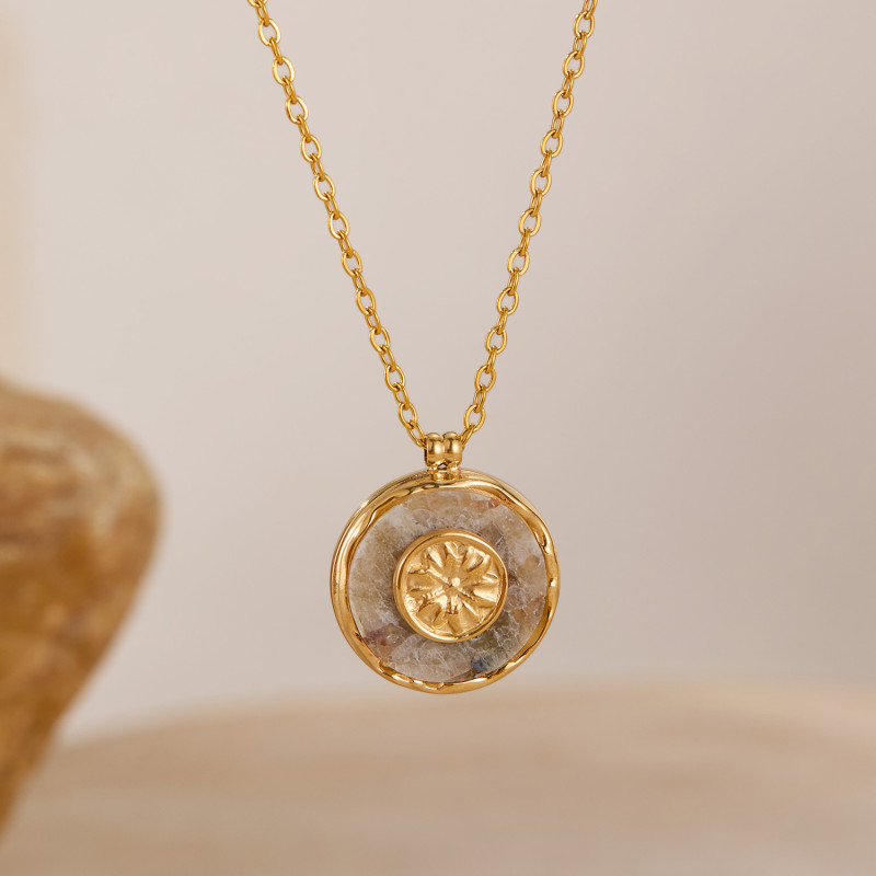 Classic Refined Chic Hypoallergenic 18K Gold Stainless Steel Necklace with Adjustable Chain Daily