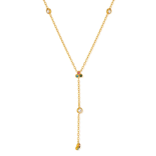 Classic Refined Chic Hypoallergenic 18K Gold Stainless Steel Necklace with Adjustable Chain Daily