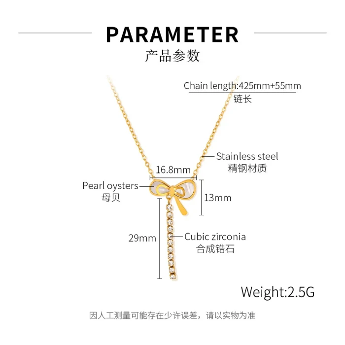 Classic Refined Chic Hypoallergenic 18K Gold Stainless Steel Necklace with Adjustable Chain Daily