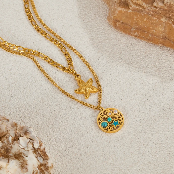 Classic Refined Chic Hypoallergenic 18K Gold Stainless Steel Necklace with Adjustable Chain Daily Wear wedding Valentine