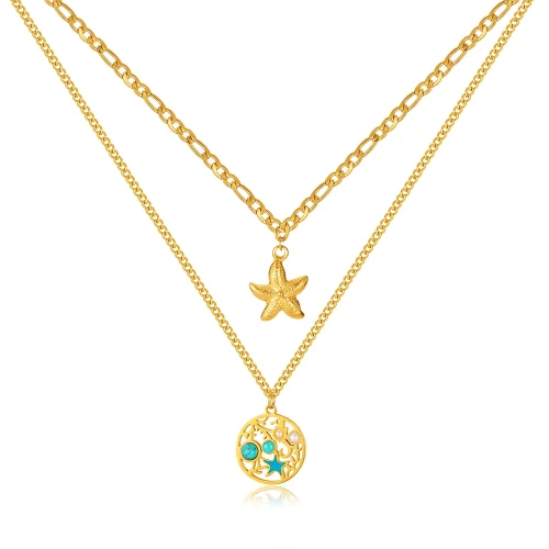 Classic Refined Chic Hypoallergenic 18K Gold Stainless Steel Necklace with Adjustable Chain Daily Wear wedding Valentine