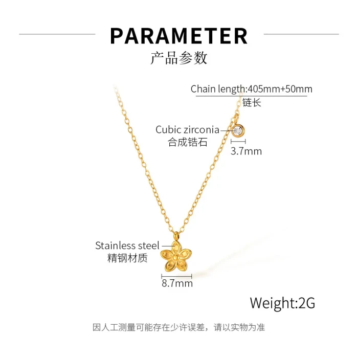 Classic Refined Chic Hypoallergenic 18K Gold Stainless Steel Necklace with Adjustable Chain Daily