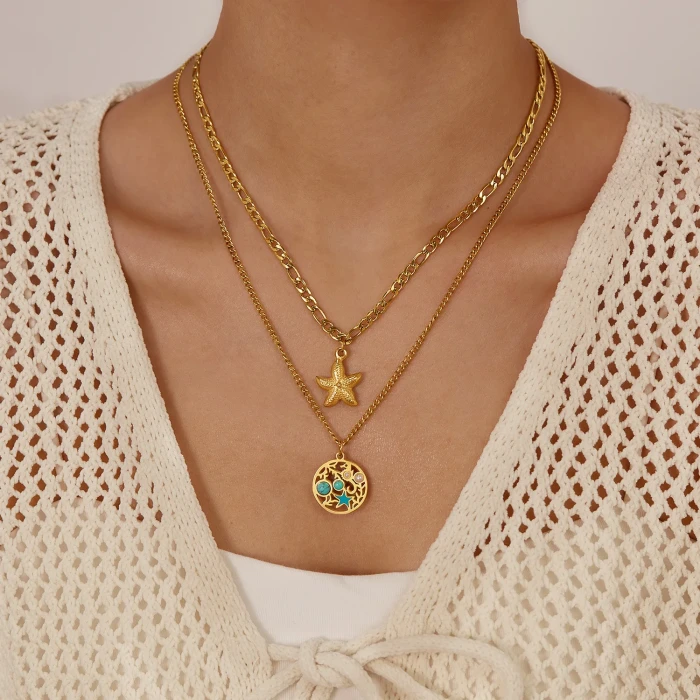 Classic Refined Chic Hypoallergenic 18K Gold Stainless Steel Necklace with Adjustable Chain Daily Wear wedding Valentine
