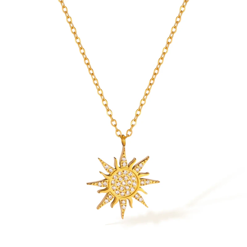 Classic Refined Chic Hypoallergenic 18K Gold Stainless Steel Necklace with Adjustable Chain Daily