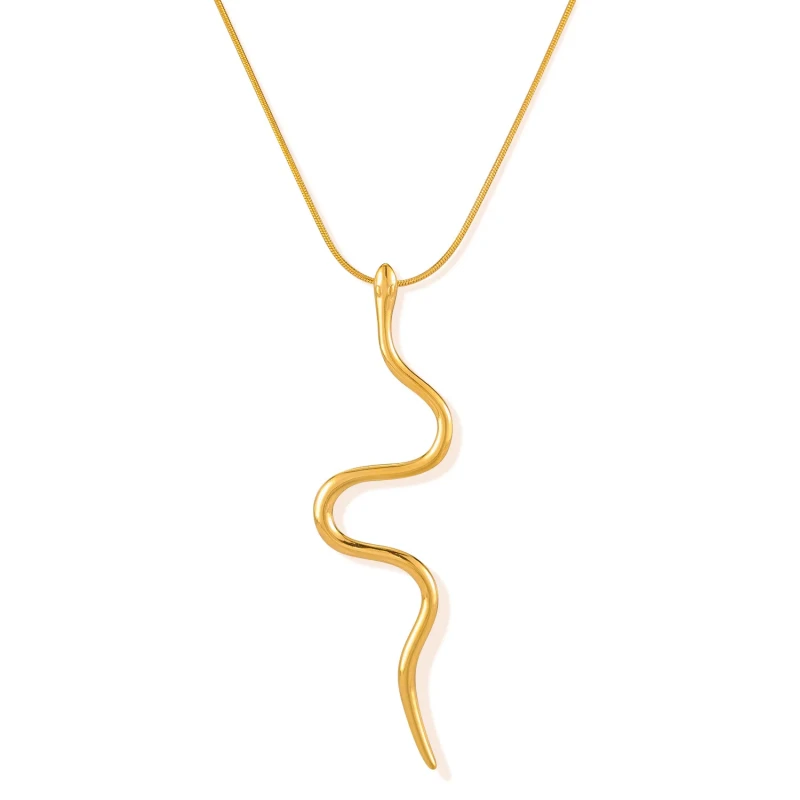 Classic Refined Chic Hypoallergenic 18K Gold Stainless Steel Necklace with Adjustable Chain Daily